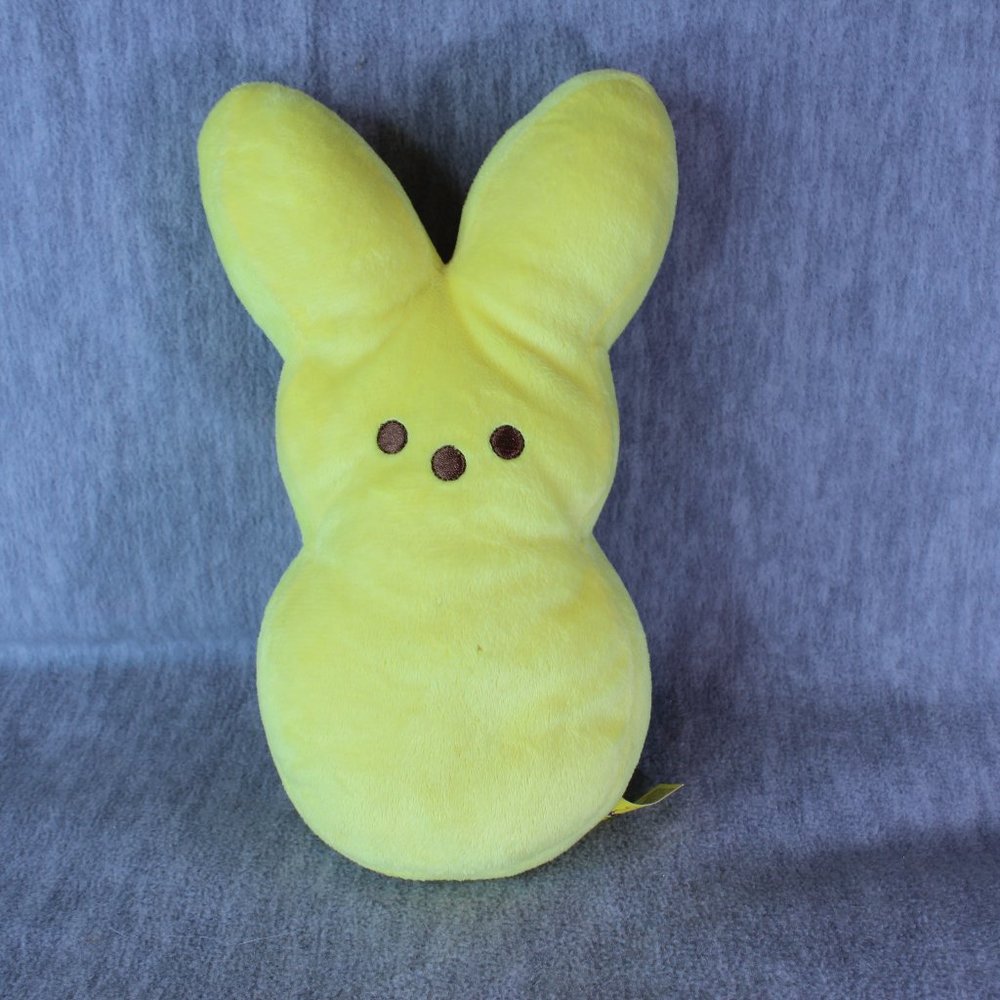PEEPS Bunny Rabbit Yellow 9" Large Plush Easter Candy Stuffed Toy SMALL FLAW